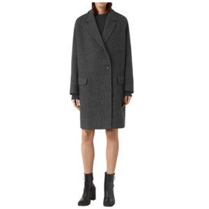 AllSaints Ada Teco Coat, Black/White